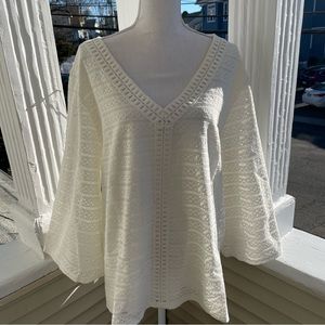 Rafaealla White Lace Top Size 3X